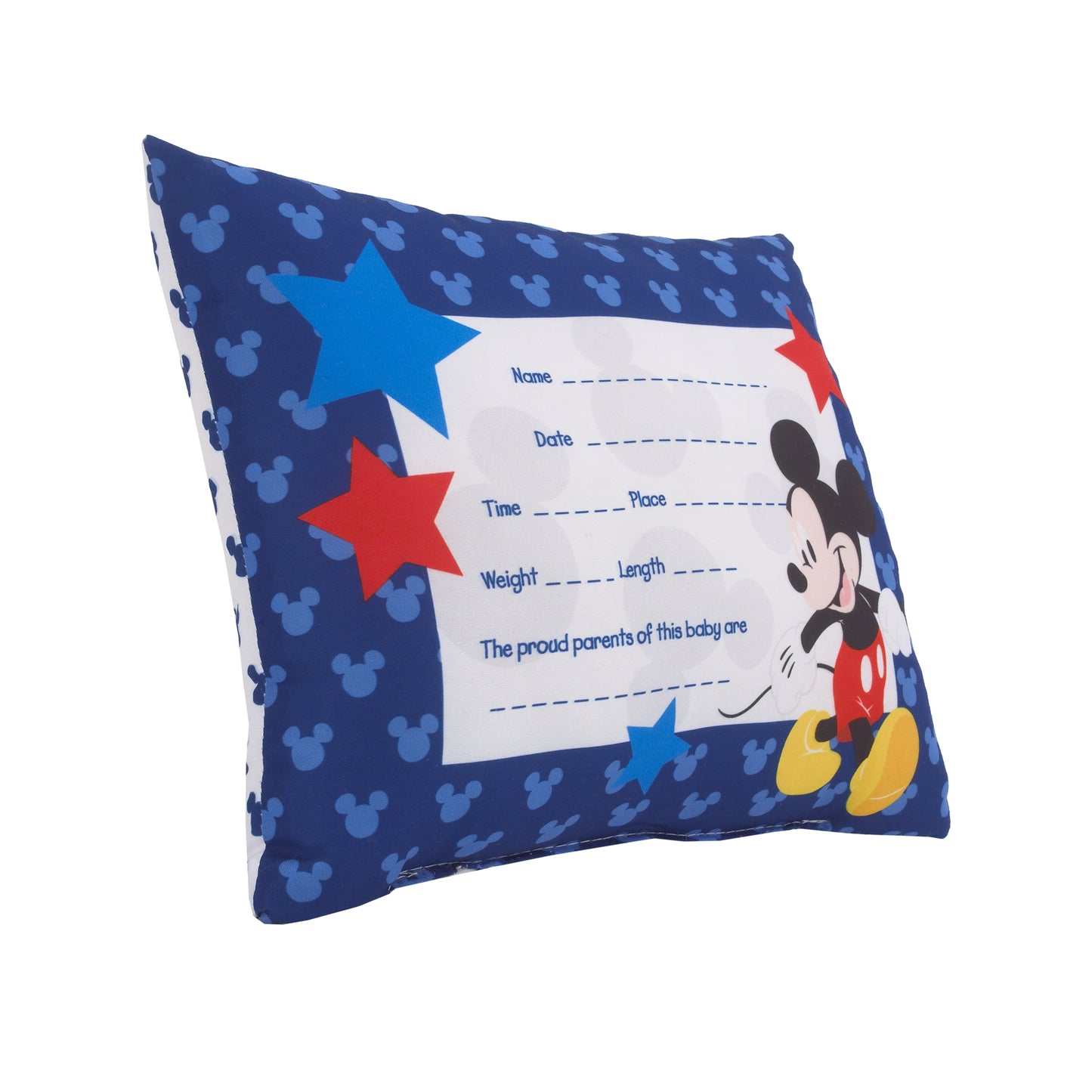 Disney Mickey Mouse Decorative Keepsake Pillow – Personalized Birth Pillow