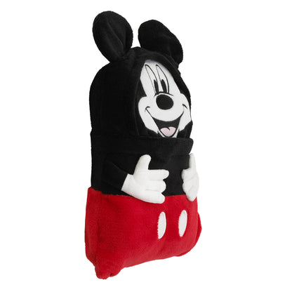 Disney Mickey Mouse Funhouse Crew Black and Red Super Soft Plush Character Toddler Blanket