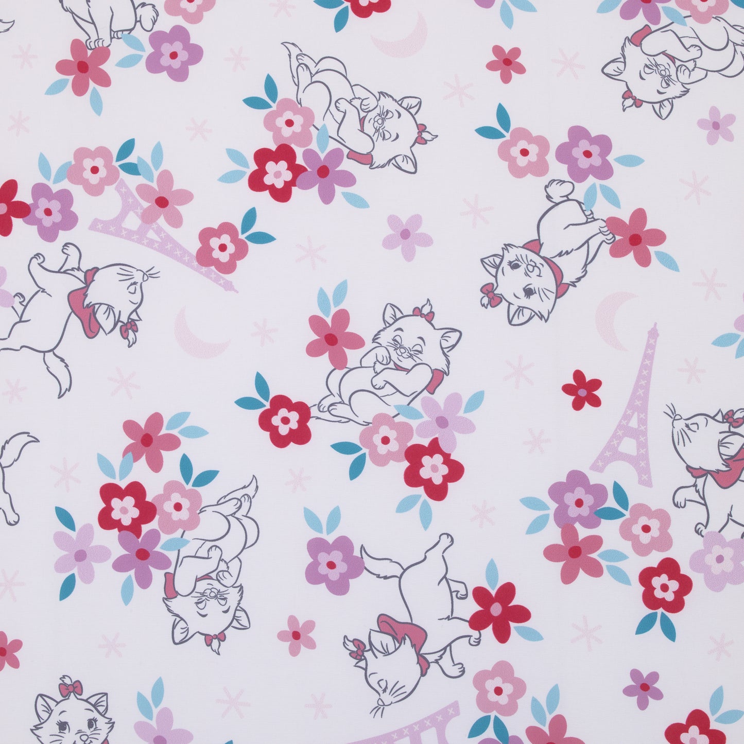 Disney Aristocats Pink, White, and Teal, Marie Super Soft Nursery Fitted Crib Sheet