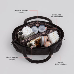 Motherhood Quilted Tote Diaper Bag, Black