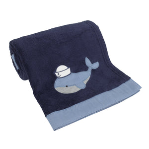 Nantucket Adventure Super Soft Blue Baby Whale Blanket