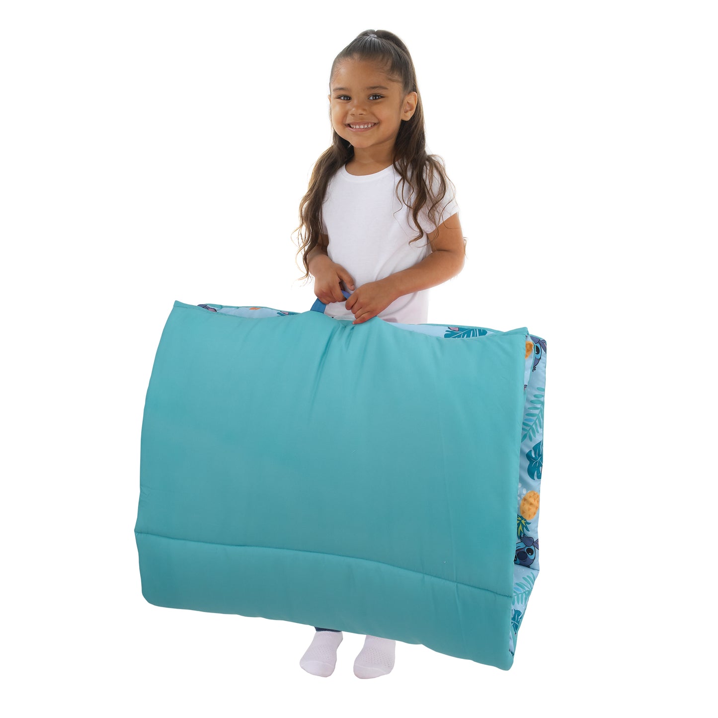 Disney Stitch Weird But Cute Blue, Teal and Coral Deluxe Easy Fold Toddler Nap Mat