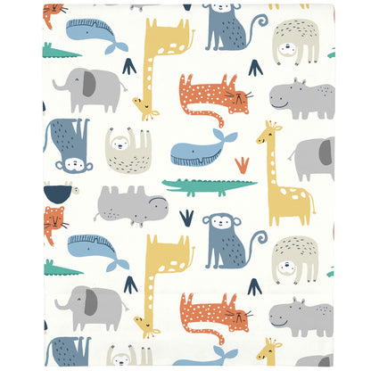 Carter's Colorful Modern Safari Animals Super Soft Mini Crib Fitted Sheet