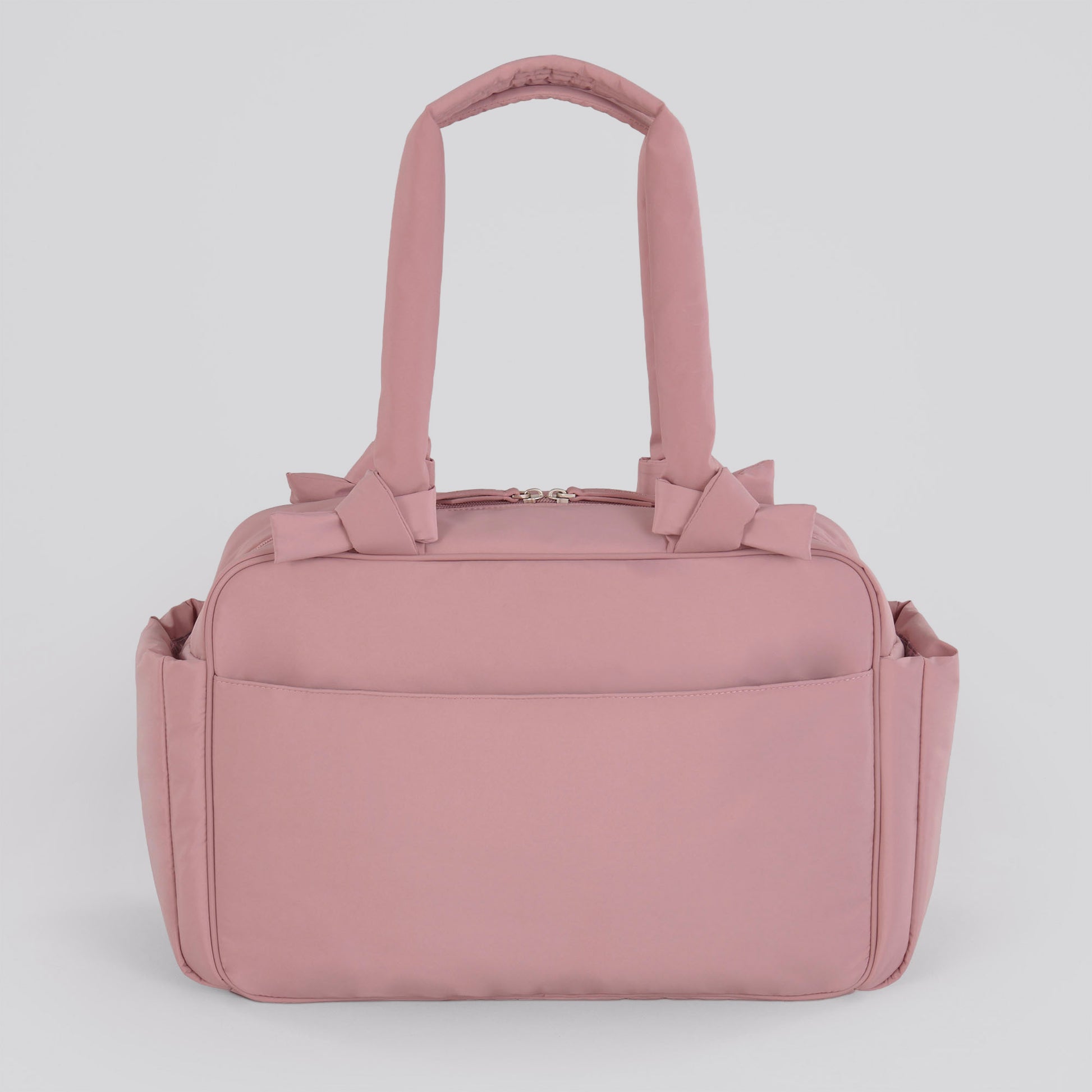 Motherhood Knotted Bows Duffle Diaper Bag, Dusty Rose