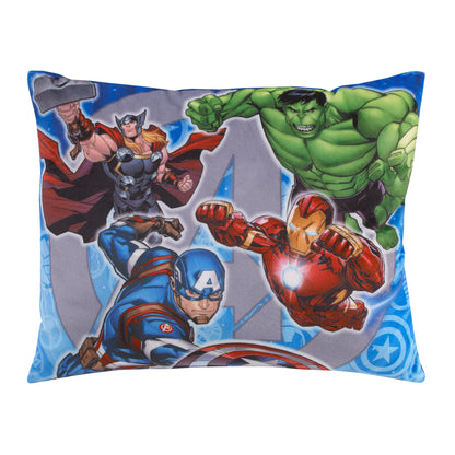 Marvel The Avengers I Am A Hero Blue, Green, and Red Decorative Toddler Pillow