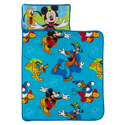Disney Mickey Mouse Blue, Red, and Green, Donald Duck, Pluto, and Goofy, Fun Starts Here Toddler Nap Mat