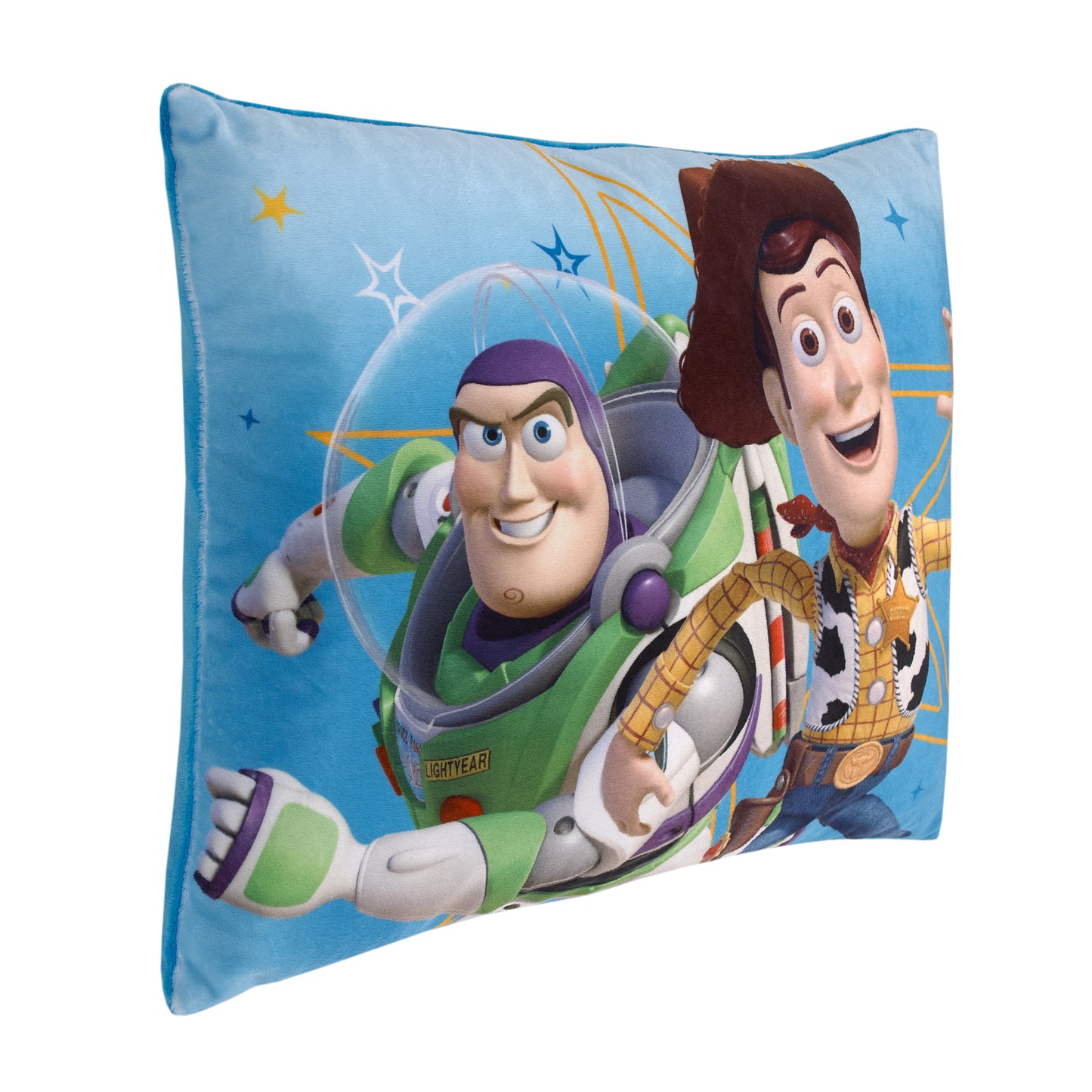 Disney Toy Story It's Play Time Blue and Green, Woody and Buzz Decorative Toddler Pillow