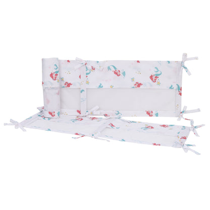 Disney Ariel Watercolor Wishes Aqua, White, and Orange Secure-Me Crib Liner