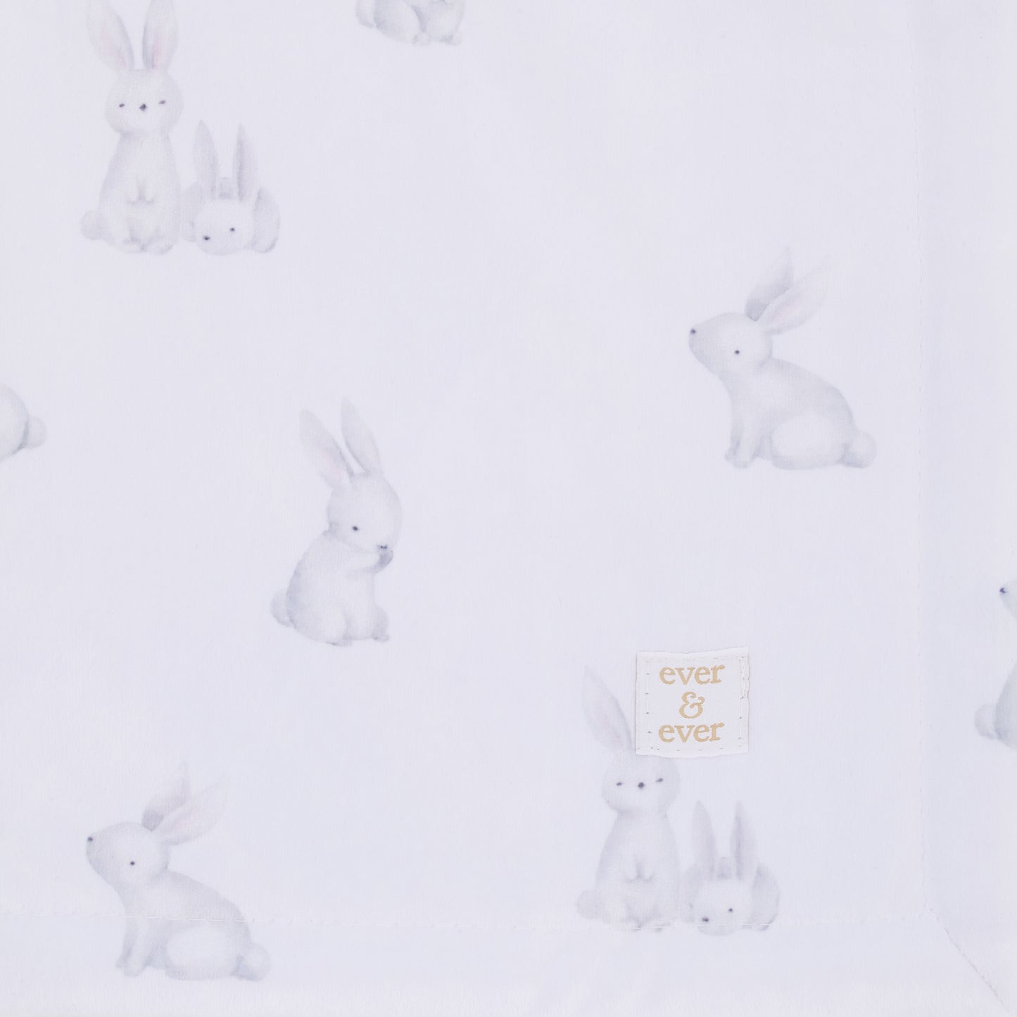 NoJo Sweet Bunny White, Pink, and Gray Super Soft Plush Sherpa Baby Blanket