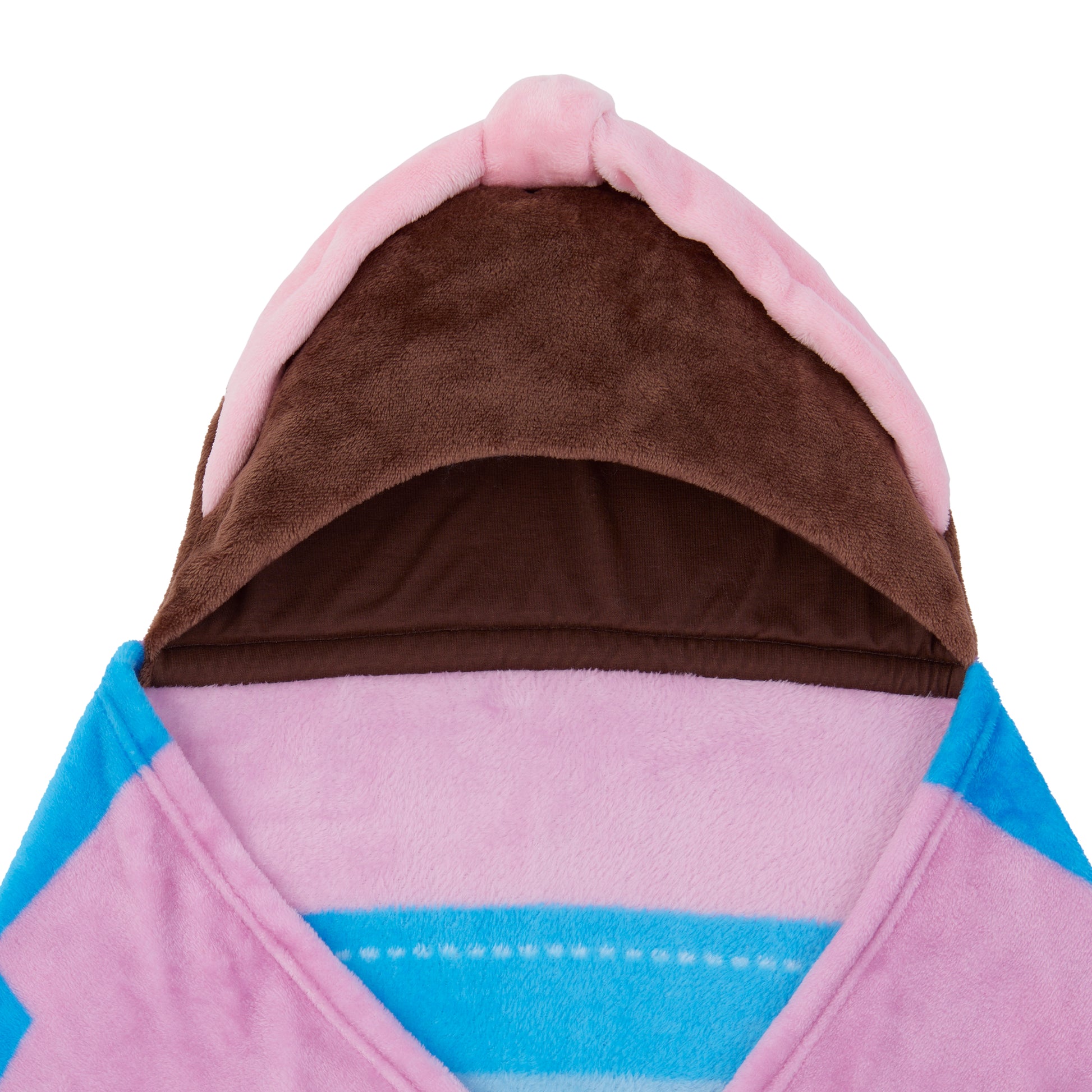 Ms. Rachel Happy Patchwork Hooded Toddler Blanket, Blue & Pink