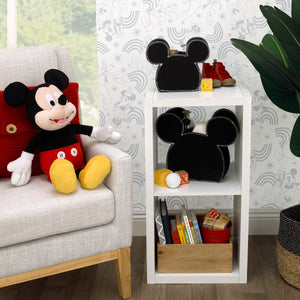 Mickey Mouse Shaped Black 2 Piece Felt Nursery Storage Caddy - 1 Large, 1 Small
