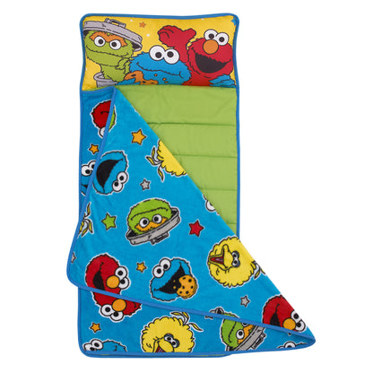 Sesame Street Come and Play Blue, Green, Red and Yellow, Elmo, Big Bird, Cookie Monster, and Oscar the Grouch Toddler Nap Mat
