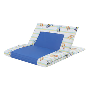 NoJo Bluey Preschool Nap Mat Sheet, Blue, Orange and Green Pinstripe