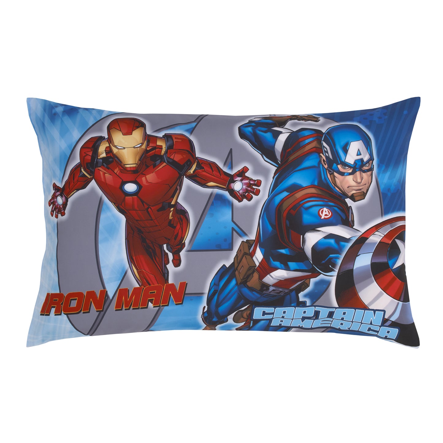 Marvel The Avengers I Am A Hero Blue, Green, Red, and Yellow 4 Piece Toddler Bed Set - Comforter, Fitted Bottom Sheet, Flat Top Sheet, and Reversible Pillowcase