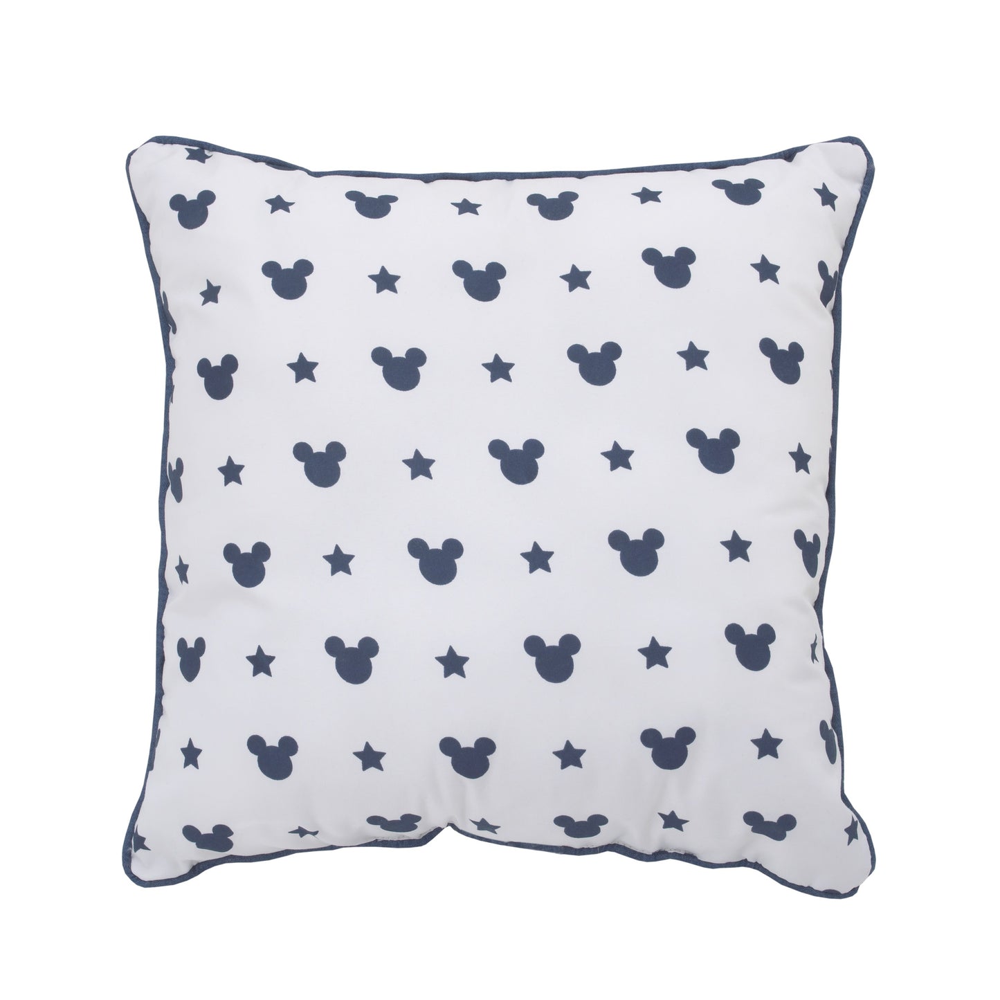 Disney Mickey Mouse Hello World - Navy, Grey and White Appliqued Decorative Pillow