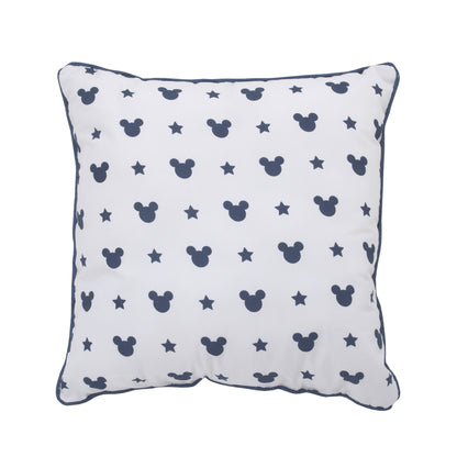 Disney Mickey Mouse Hello World - Navy, Grey and White Appliqued Decorative Pillow
