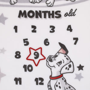 Disney 101 Dalmatians White and Black Too Cute Super Soft Photo Op Milestone Baby Blanket