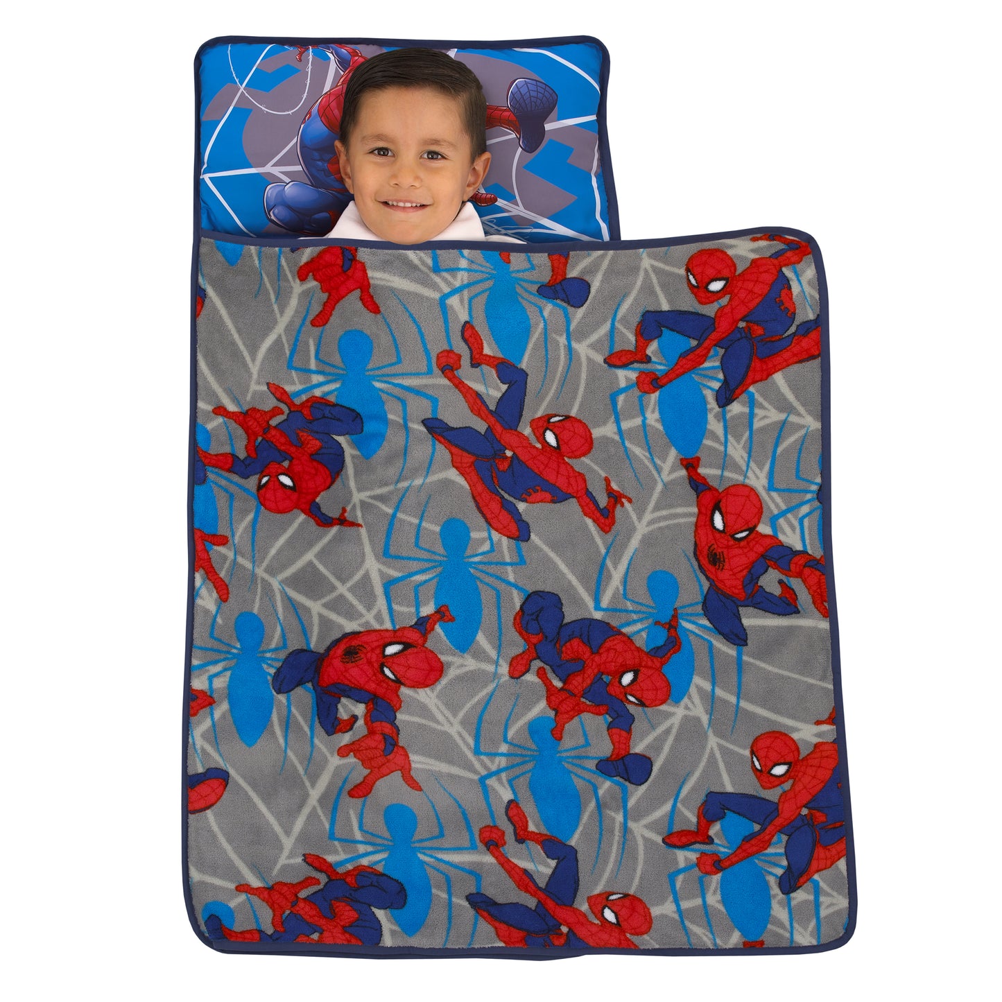 Marvel Spiderman to the Rescue Red, Gray, and Blue Toddler Nap Mat