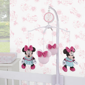 Disney Minnie Mouse Be Happy Pink and Aqua Plush Musical Mobile