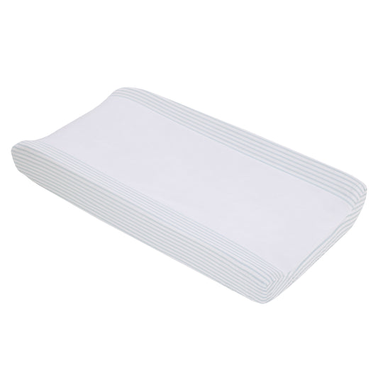 Ever & Ever Woodland Sage, and White Stripe Plush Contoured Changing Pad Cover