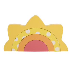 Little Love by NoJo Sun Yellow, Orange, Pink, and White Wood Stacking Shelfie Decor