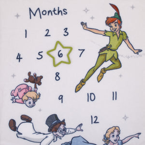 Disney Peter Pan White Let The Adventure Begin Super Soft Photo Op Milestone Baby Blanket