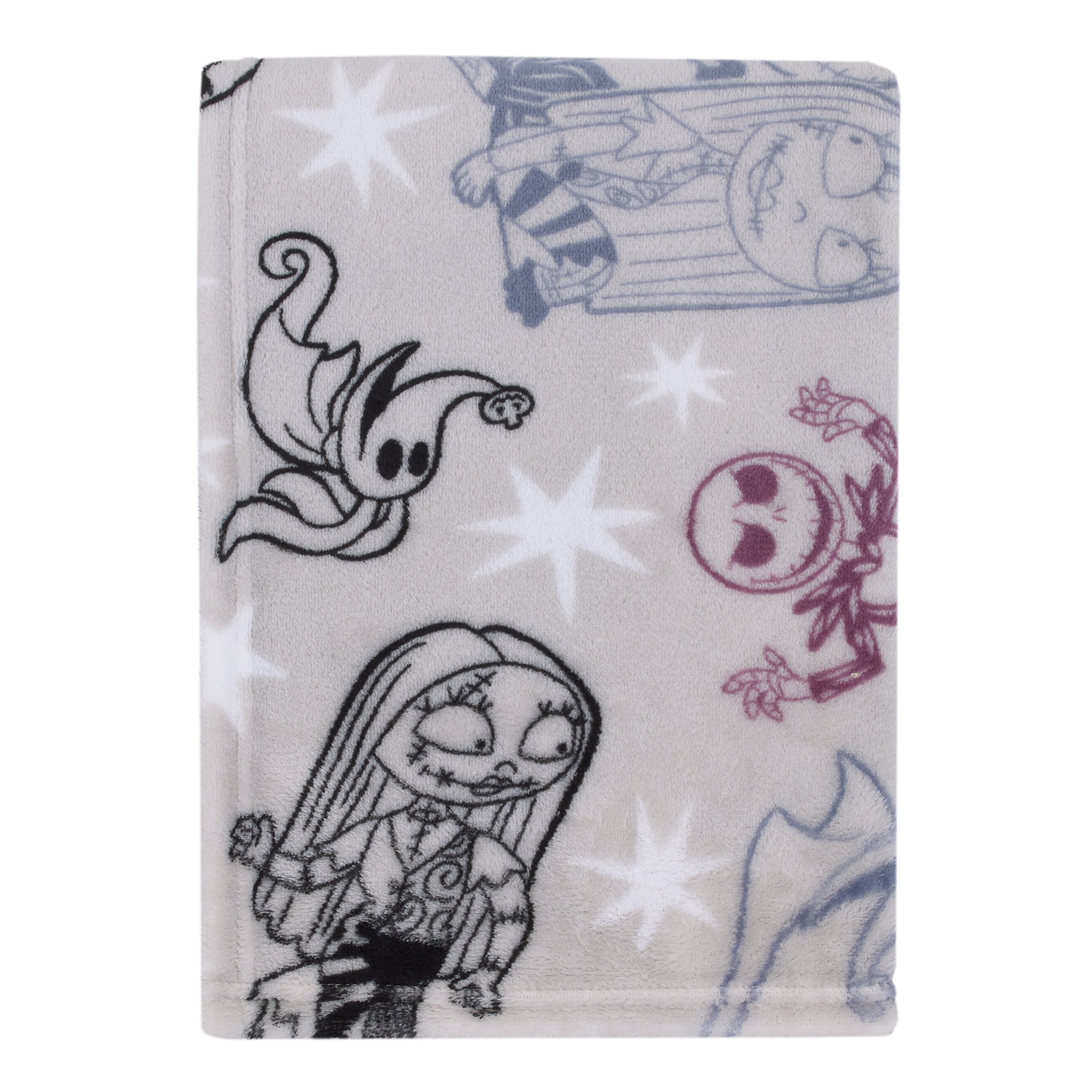 Disney Nightmare Before Christmas Gray Purple and White Super Soft Baby Blanket NoJo Baby