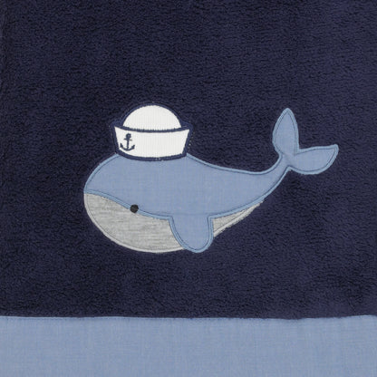 NoJo Nantucket Adventure Super Soft Blue Baby Whale Blanket