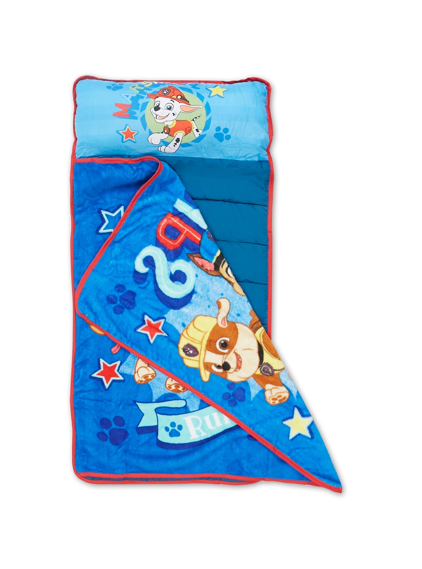 NoJo Paw Patrol Pups Rule Toddler Nap Mat - Includes Attached Pillow and Fleece Blanket