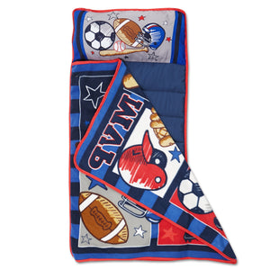 NoJo MVP Sports Toddler Nap Mat -Includes Attached Pillow and Fleece Blanket