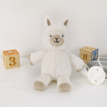 Little Love by NoJo Llama Shaped White and Tan Plush Pacifier Buddy