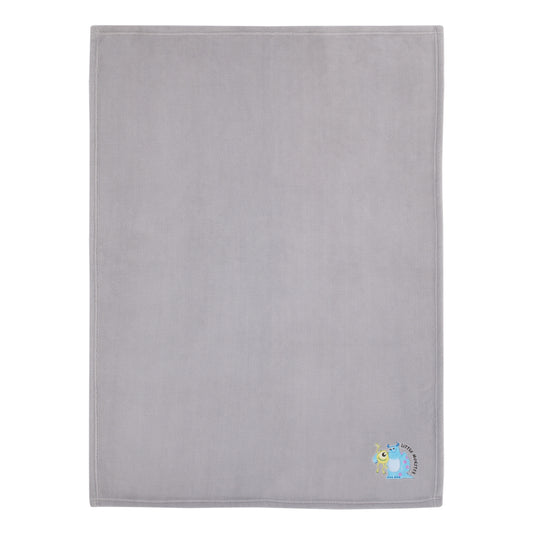 Disney Monsters, Inc. Cutest Little Monster Gray, Turquoise, and Green, Sully, and Mike Super Soft Appliqued Baby Blanket