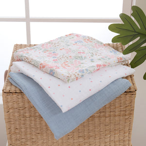 mini by Motherhood - Petal & Bloom 3 Pack Muslin Swaddle Blankets