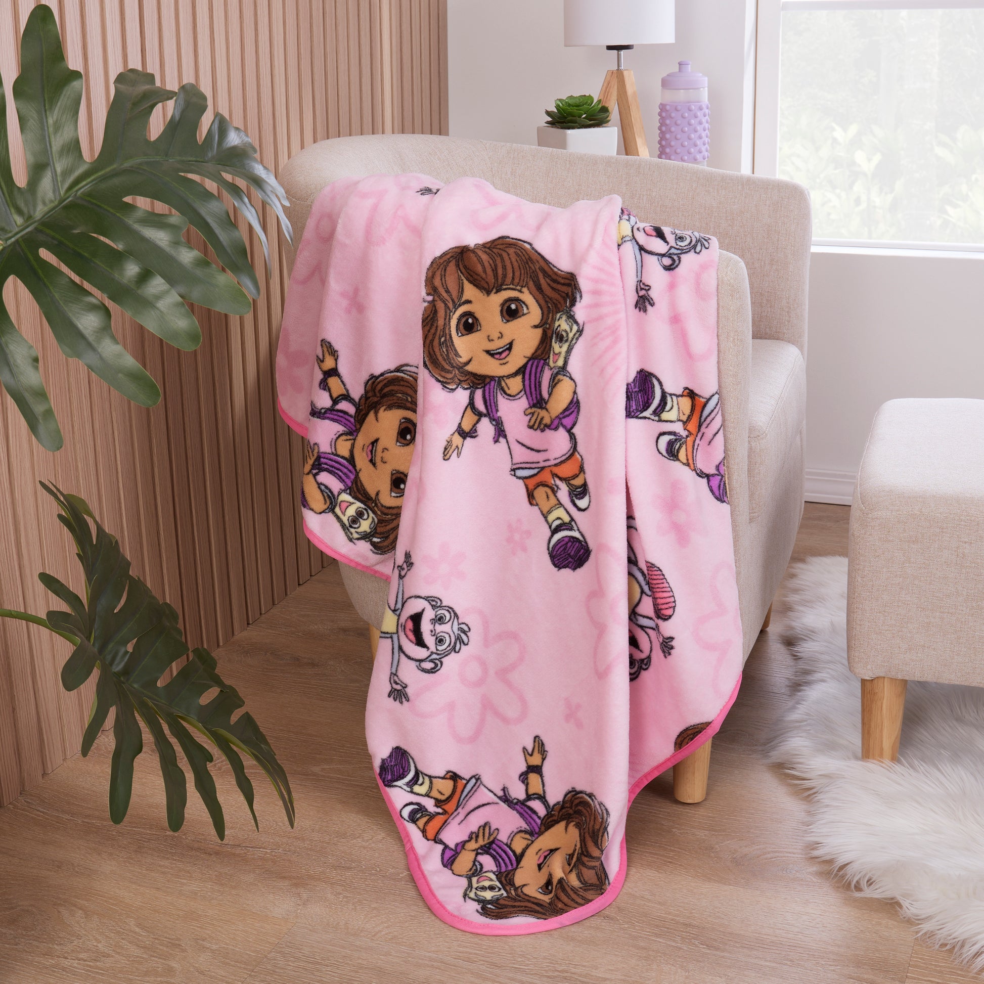 NoJo Dora Adventure Awaits Toddler Blanket, Pink
