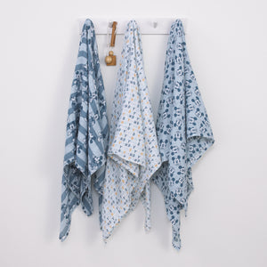 Disney Mickey Mouse Gray, Charcoal, and White 3 Piece Muslin Swaddle Baby Blanket Set