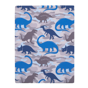 Dinosaur Blue and Grey Preschool Nap Pad Sheet