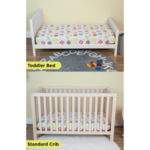 NoJo CoComelon Learning is Fun 2 Piece Toddler Sheet Set