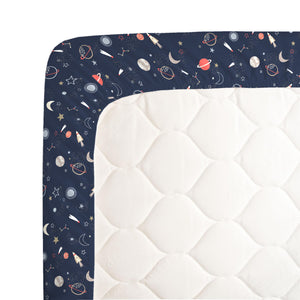 NoJo Super Soft Navy Cosmic Solar System Nursery Crib Fitted Sheet