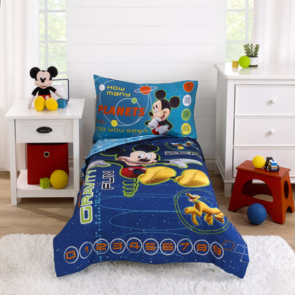Disney Mickey Mouse Zero Gravity 4 Piece Toddler Bed Set