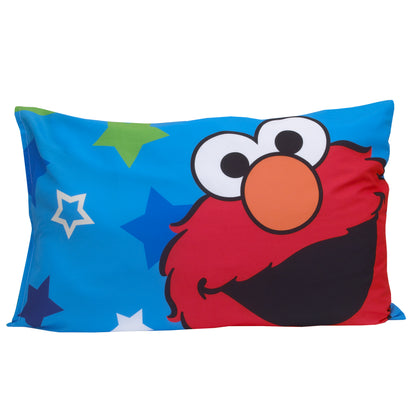 Sesame Street Awesome Buds - Red, Blue, Green, White 4pc Toddler Bed Set with Elmo and Cookie Monster