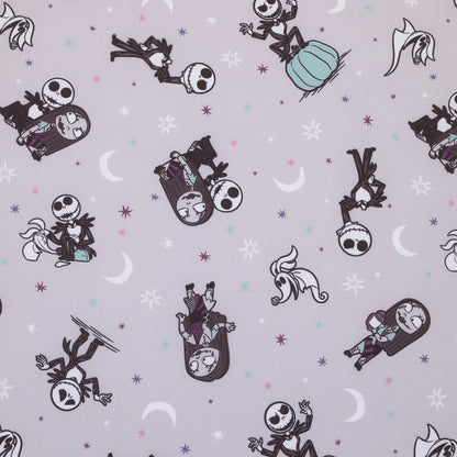 Disney Nightmare Before Christmas Gray, Black, White, and Blue, Jack Skellington Super Soft Nursery Fitted Mini Crib Sheet