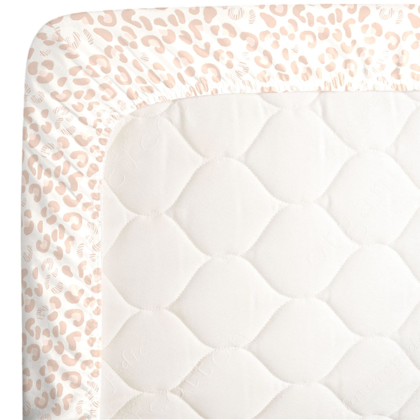 NoJo Neutral Cheetah Peach, Pink and Ivory Super Soft Mini Crib Sheet