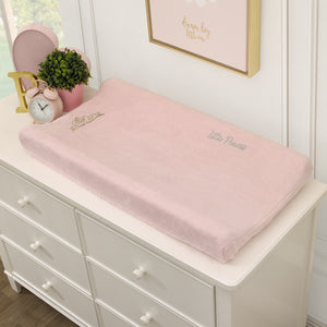 Disney Princess Enchanting Dreams Pink with Embroidered Gold Crown Super Soft Changing Pad Cover