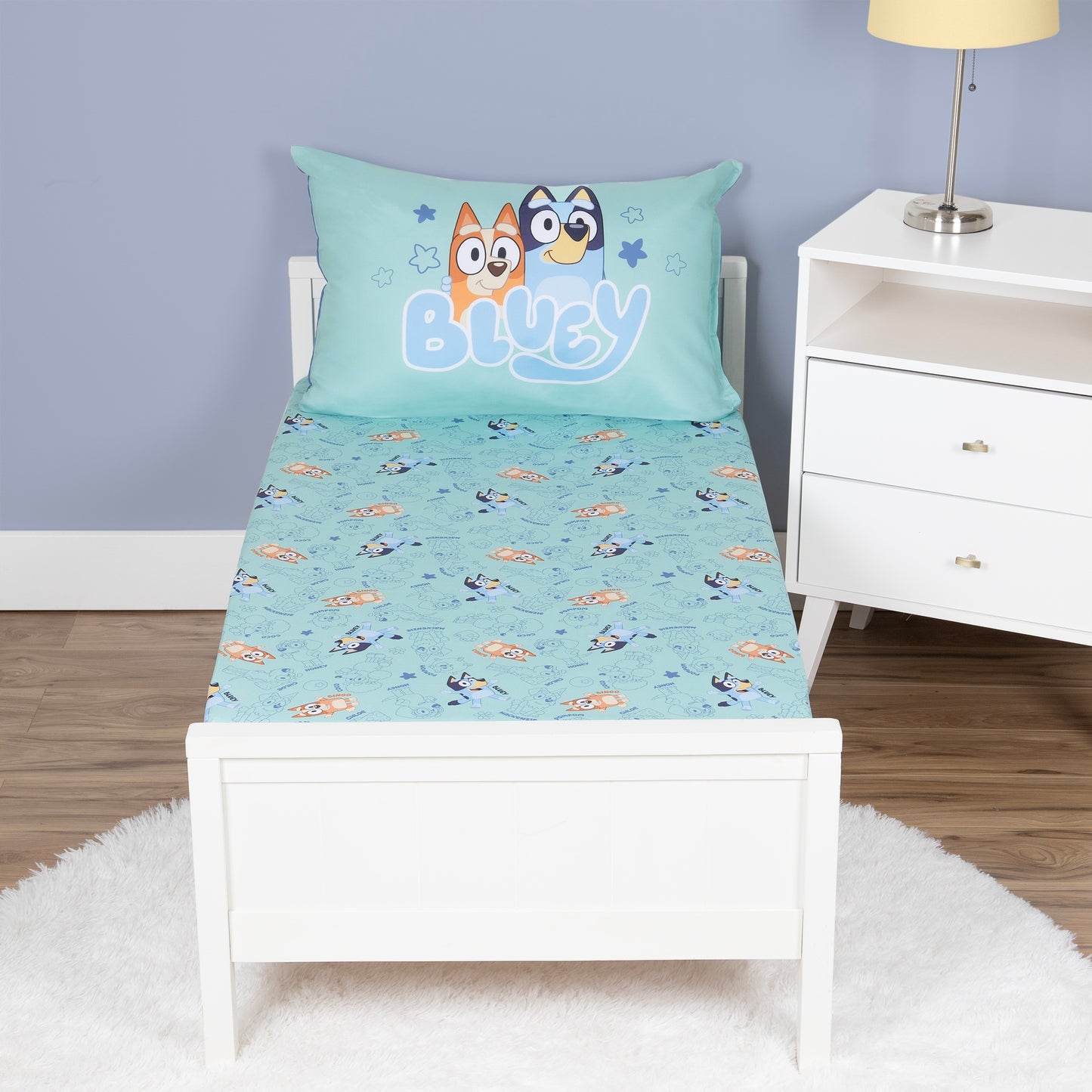 NoJo Bluey 2 Piece Toddler Sheet Set - Fitted Sheet & Pillowcase