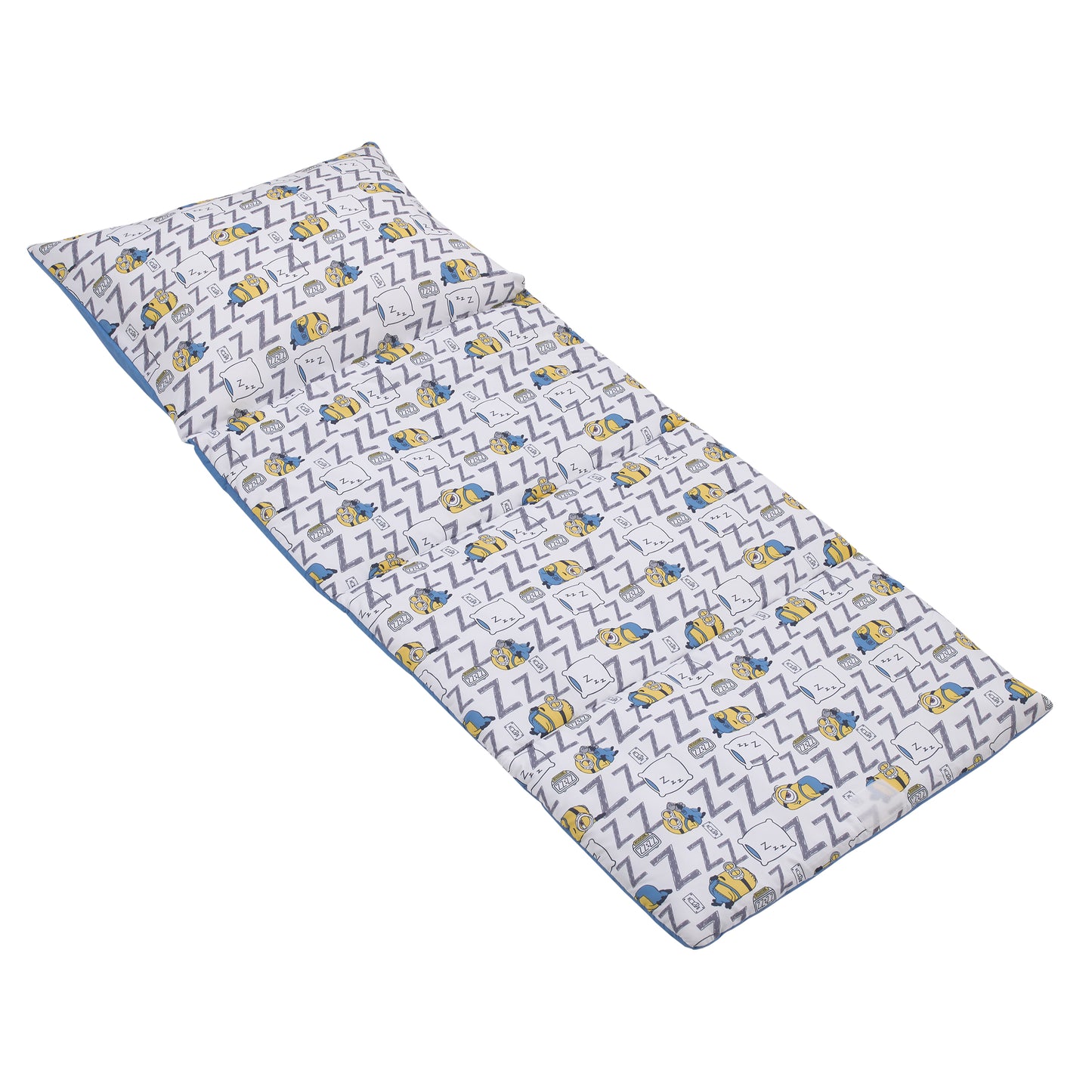 Illumination Lazy Minions Club Gray, Blue, Yellow, and White Deluxe Easy Fold Toddler Nap Mat