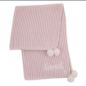 Ever & Ever Loved Pink Chenille Super Soft Pom Pom Baby Blanket with Embroidery