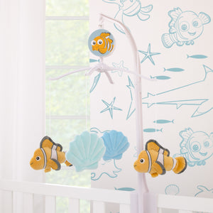 Disney Finding Nemo Cutest Little Catch Light Blue, and Orange Plush Nemo and Seashells Musical Mobile