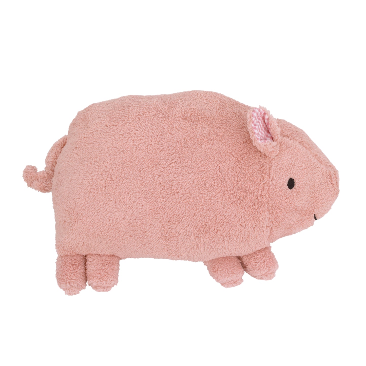 Little Love by NoJo Plush Sherpa Pink Pig Decorative Throw Pillow with 3D Ears and Dimensional Tail