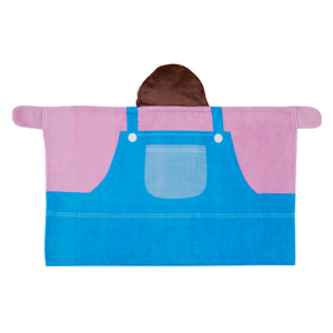 Ms. Rachel Happy Patchwork Hooded Toddler Blanket, Blue & Pink