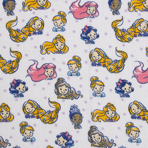 Disney Princesses Pink, Aqua, Lavender, Green, and White 3 Piece Muslin Swaddle Baby Blanket Set